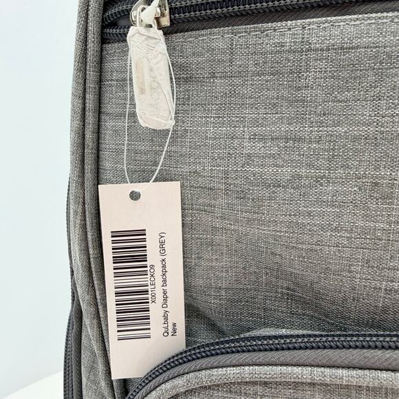 Qulbaby Diaper Bag Backpack Gray with Changing Pad Pockets Compartments NEW - Picture 14 of 16
